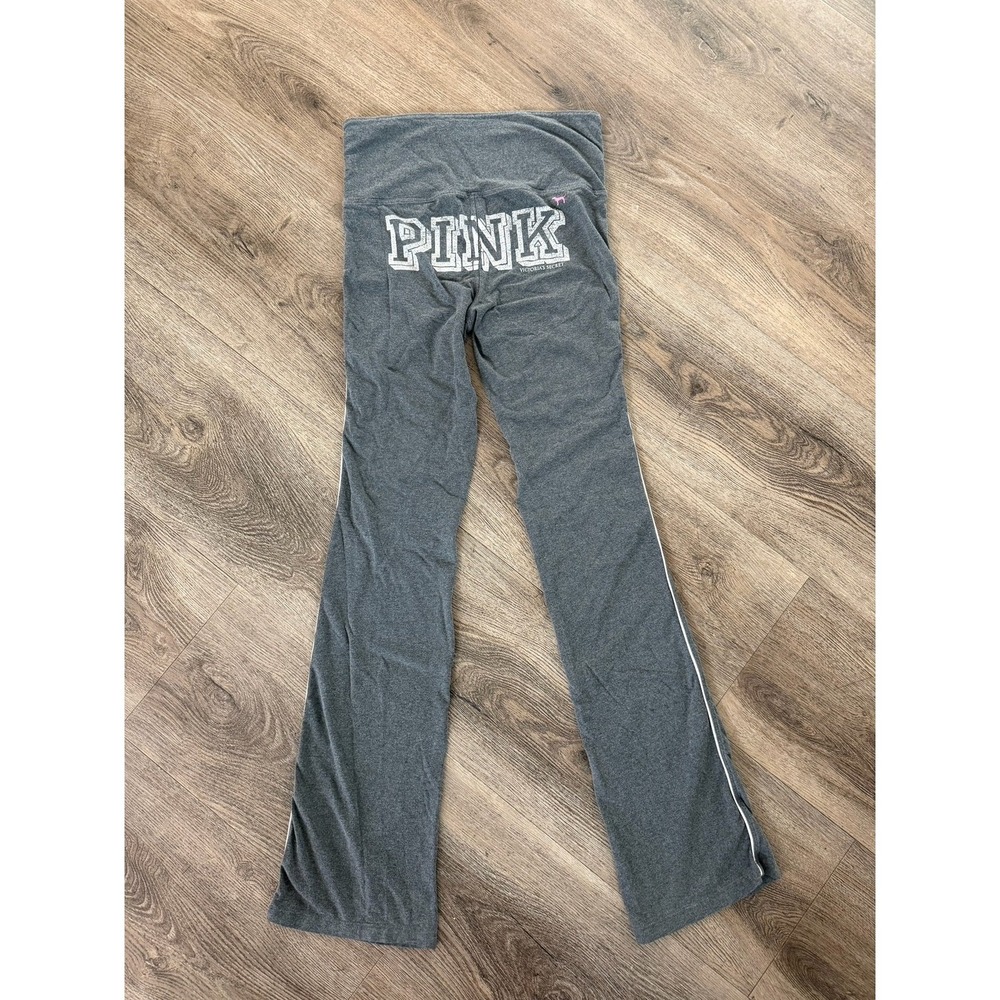 Vintage VS PINK Wide Leg Fold Over Leggings Y2K Gray Deadstock - Picture 3 of 7